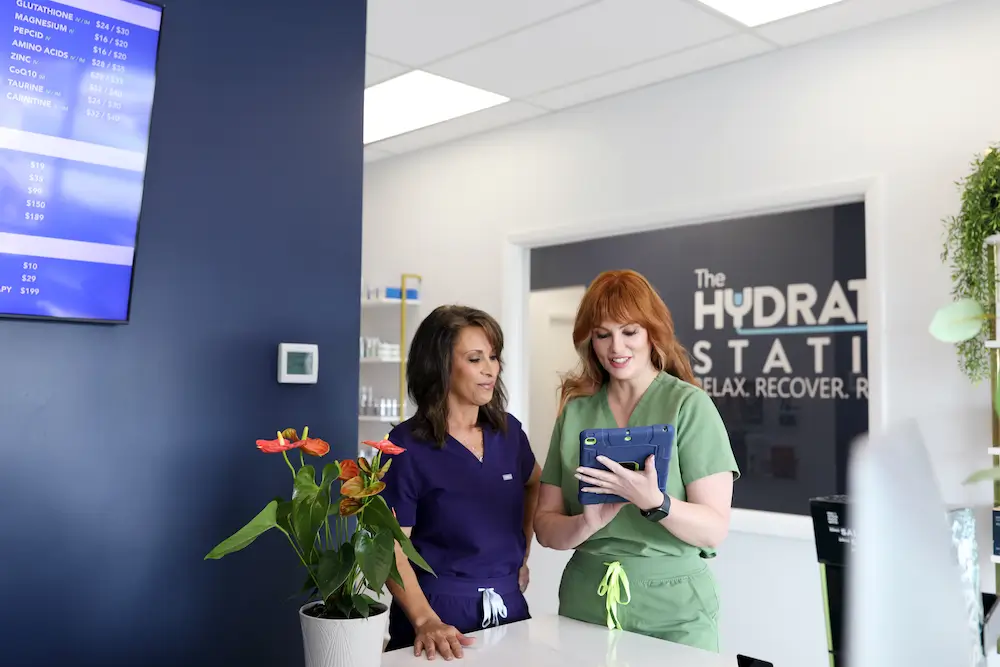 The Hydration Station team at the reception desk